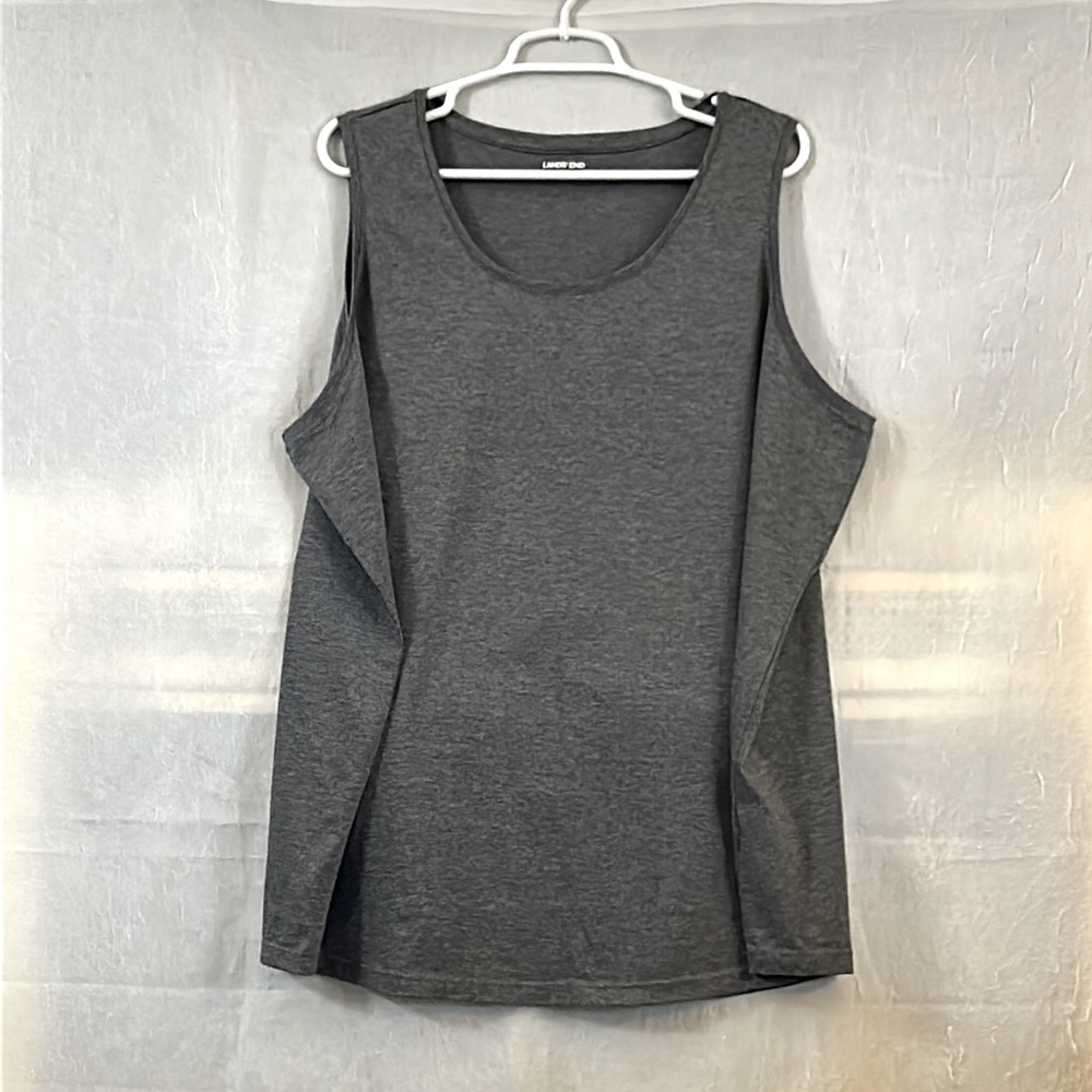 Lands’ End gray tank top tunic length 2X 20W-22W